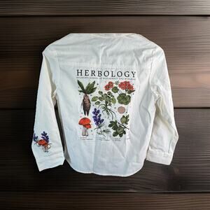 Harry Potter White Long Sleeve Button Front Shirt Girl 6